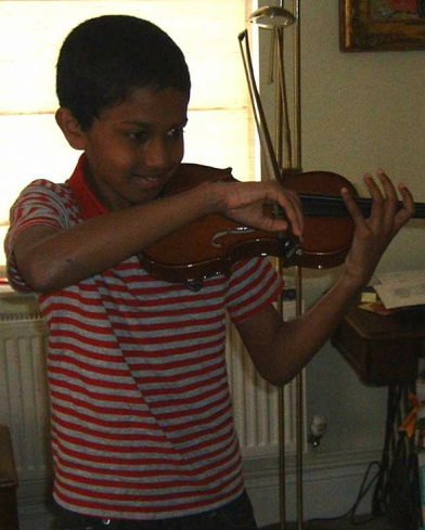 10 year old playing violin